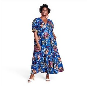 Tabitha Brown Collection for Target blue printed maxi dress